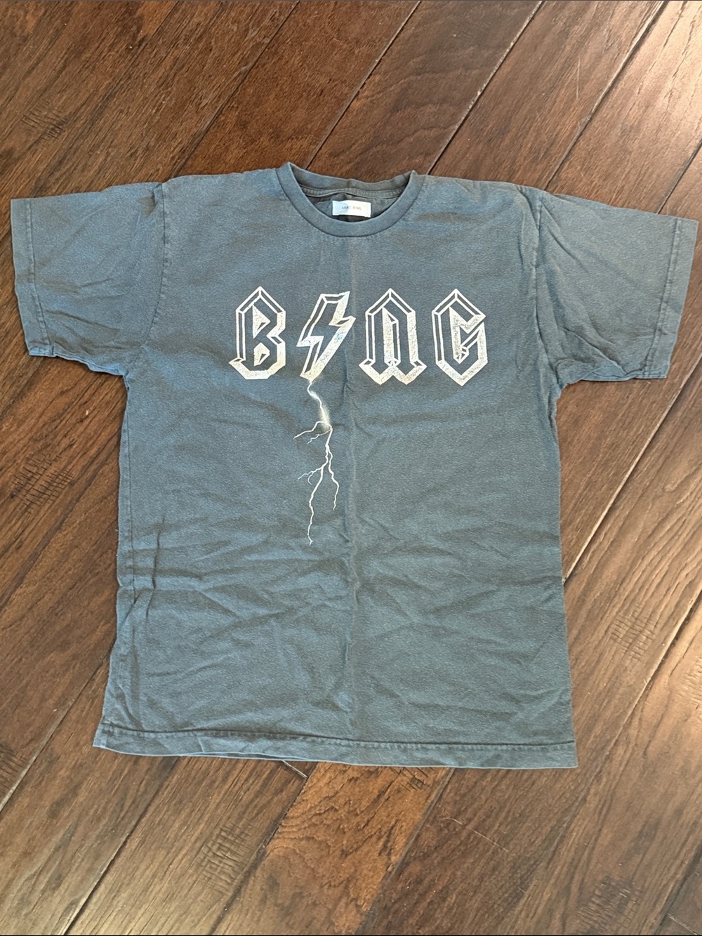 Anine Bing women’s  Graphic Lightning Tee - Slate Gray; size Small
